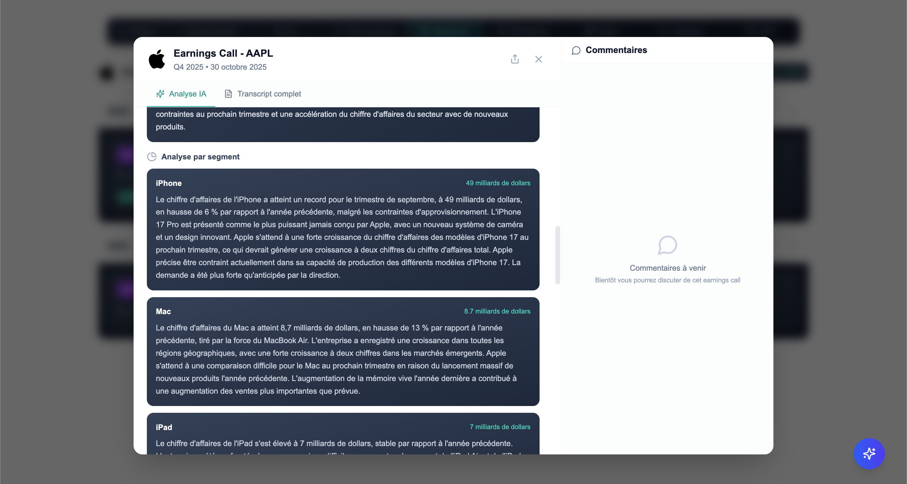 Assistant IA - résumé de la communauté