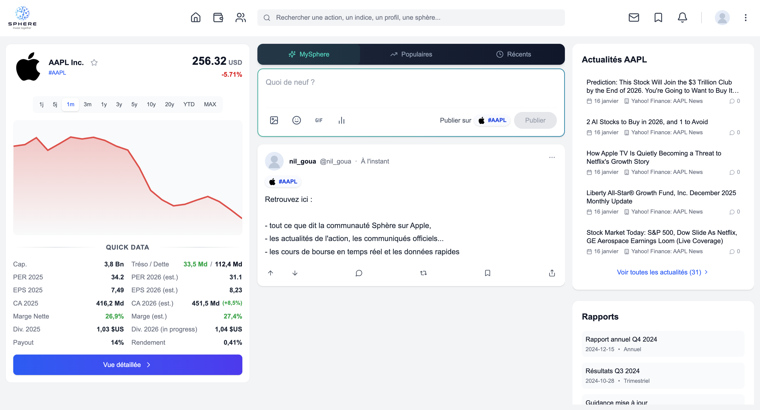 Interactions et commentaires sur Sphere