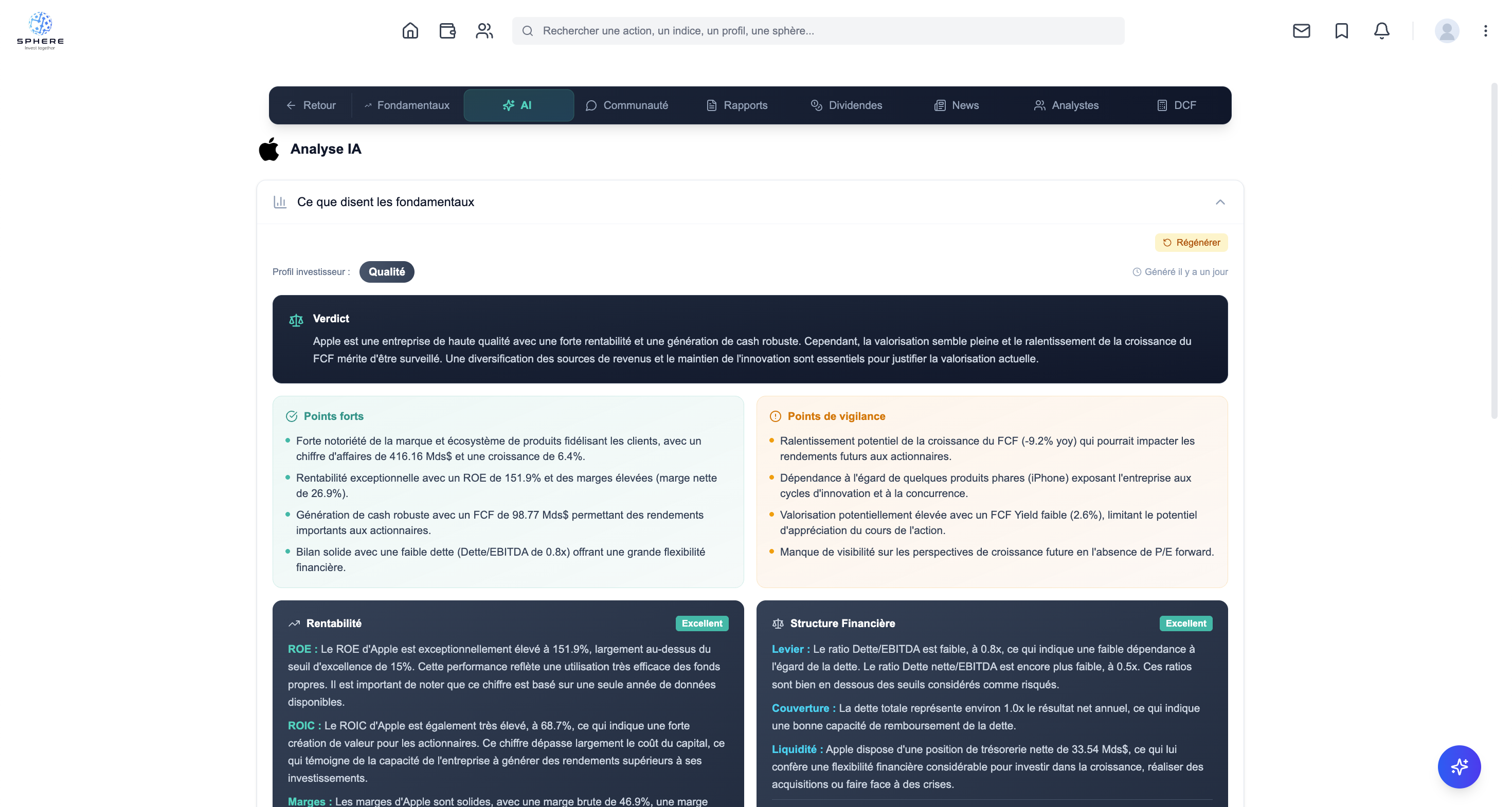Assistant IA - analyse complète